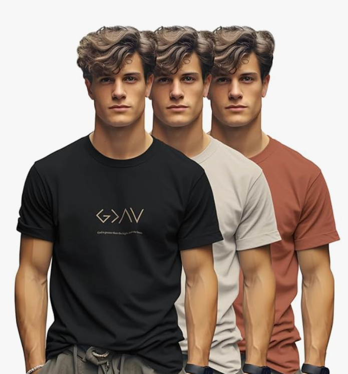 GUISE Men's Premium Cotton T-Shirt Pack of 3